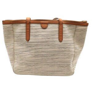 Fossil Sydney Shopper Striped Tote Bag Purse READ